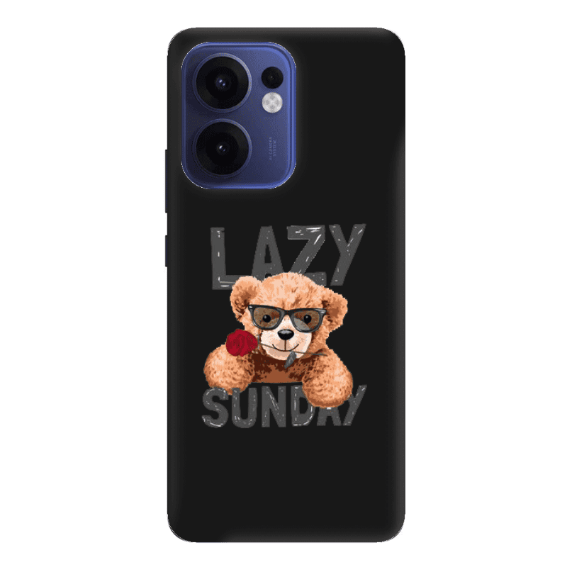 Oppo Reno 13 F Lazy sunday Black Colored Silicone TPU Θήκη